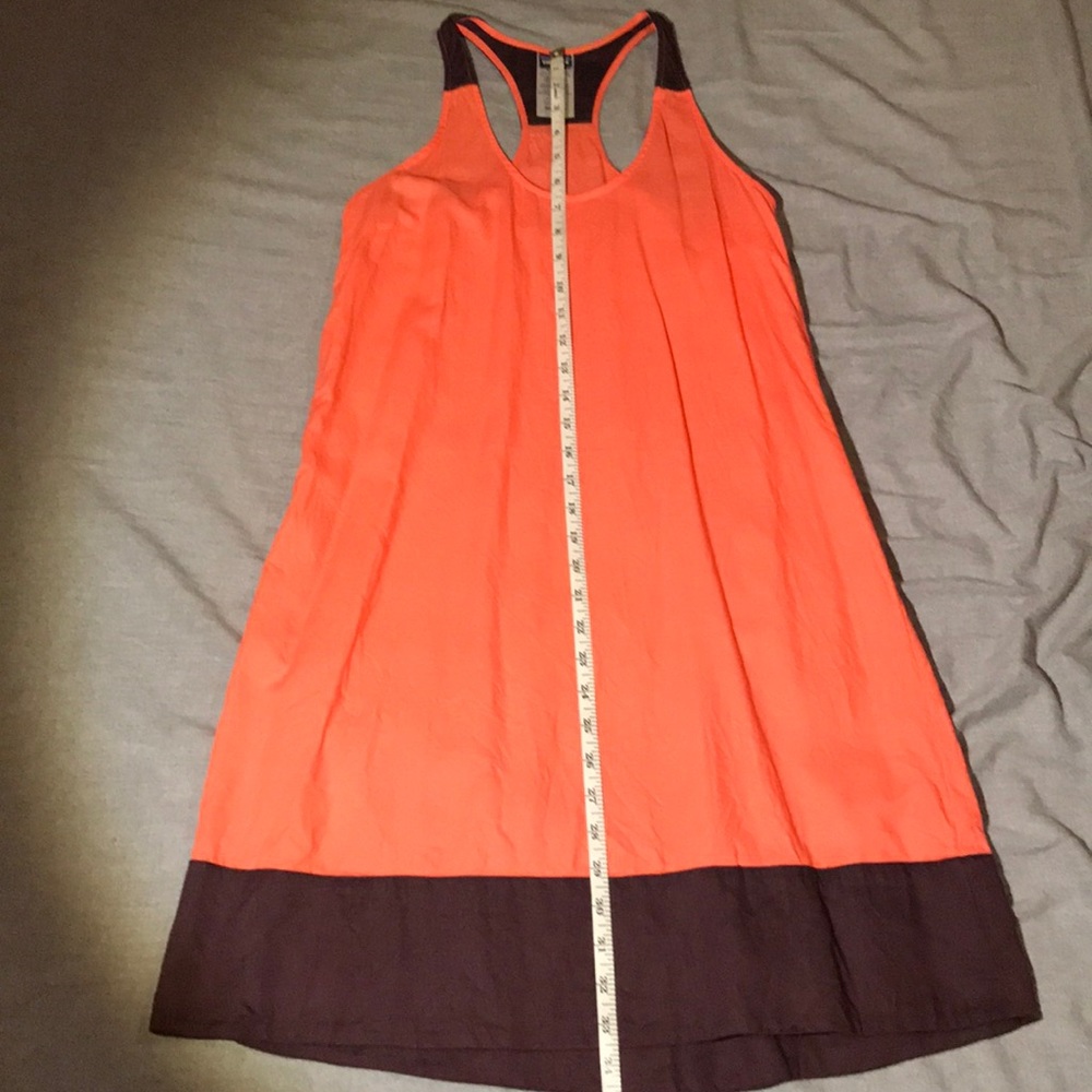 Patagonia coral and purple cotton dress.